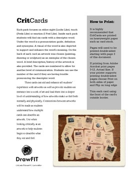 Preview of CritCards: Art criticism cards to start the conversation about works of art