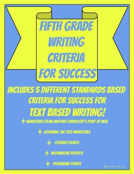 Preview of Criteria for Success BUNDLE | Text Based Writing | All Genres
