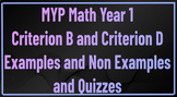 MYP Criterion B and Criterion D Examples and Quizzes