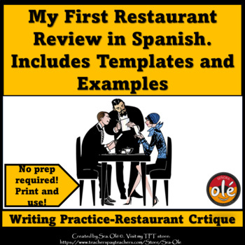Preview of Critica de un Restaurante Comida Unit Write a Restaurant Review or Critique