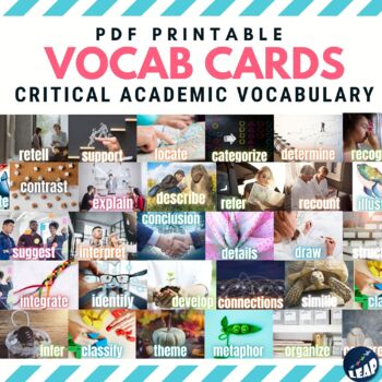 Preview of Critical Academic Vocabulary Cards - PDF Printable