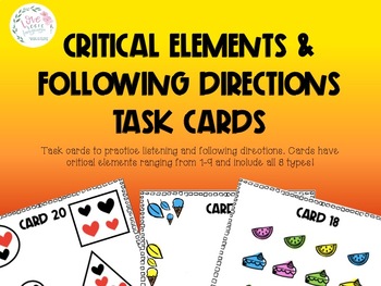Preview of Critical Elements & Following Directions Task Cards