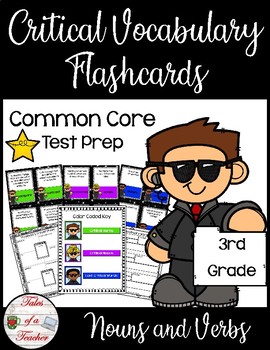 Preview of Critical Nouns & Verbs of the Common Core ~ Vocabulary Flashcards (3rd Gr.)