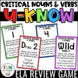Critical Nouns and Verbs Game: U-Know  {Test Prep Vocabulary}