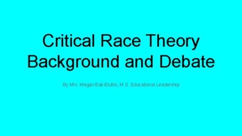 Preview of Critical Race Theory Lesson: Background and Debate