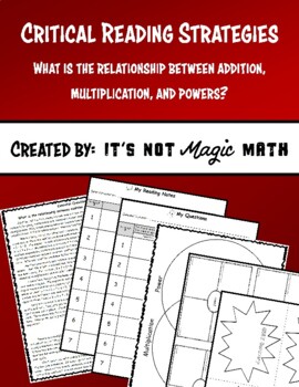 Preview of Critical Reading (AVID) - The Relationship Between Multiplication and Powers.