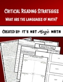 Critical Reading (AVID): What are the languages of math?
