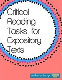 Critical Reading Tasks for use with ANY Expository Text {CCSS}