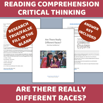 Preview of Critical Thinking Activities - Are there Different Races?