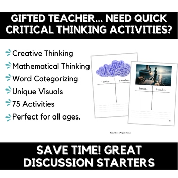 Preview of Gifted Critical Thinking Activities  I Notice...I Wonder (pdf)