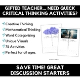 Gifted Critical Thinking Activities  I Notice...I Wonder (pdf)