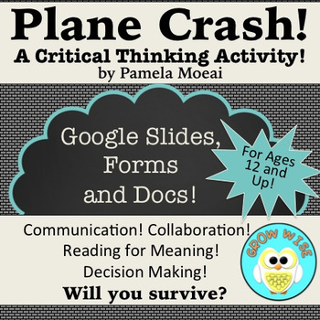 Preview of Critical Thinking Activity: Plane Crash! with Google Apps (Editable)