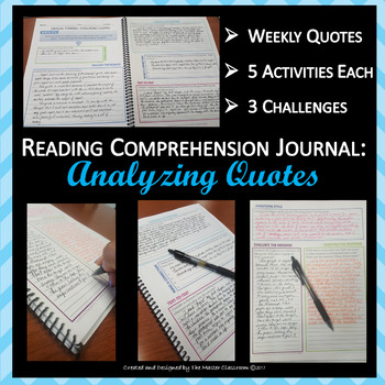 Preview of (Critical Thinking) Reading Comprehension Journal: Analyzing Quotes