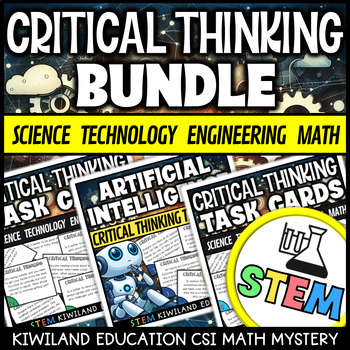 Preview of Critical Thinking Bundle Activities Task Cards, Riddles, and Open Questions
