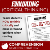 Critical Thinking / Evaluating (Reading Comprehension Stra