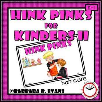 Preview of HINK PINK PUZZLES for KINDERS II Problem Solving Task Cards for Pre-readers