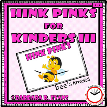 Preview of HINK PINK PUZZLES for KINDERS III Problem Solving Task Cards for Pre-readers