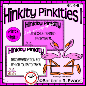 Preview of HINKITY PINKITY PUZZLES Set I Word Riddles Task Cards Vocabulary GATE