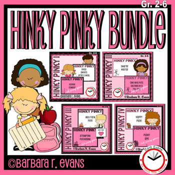 Preview of HINKY PINKY PUZZLES BUNDLE Word Riddles Task Cards Vocabulary Synonyms