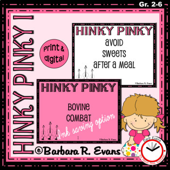 Preview of HINKY PINKY PUZZLES Set I Word Riddles Task Cards Vocabulary Development GATE