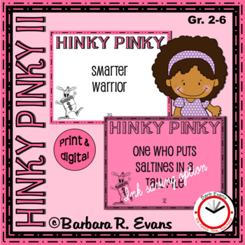 Preview of HINKY PINKY PUZZLES Set II Word Riddles Task Cards Vocabulary Development GATE