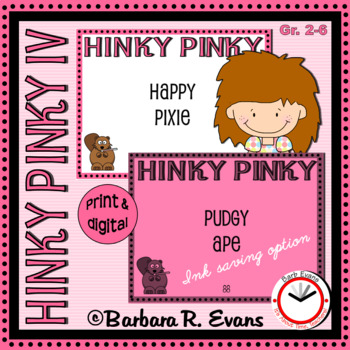 Preview of HINKY PINKY PUZZLES Set IV Word Riddle Task Cards Vocabulary GATE Enrichment
