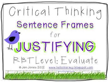 Preview of Critical Thinking Language Sentence Frames {Say What?}  Aligned to Common Core