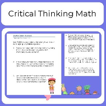 Preview of Critical Thinking Math: Grade 1 Addition Word Problems under 18