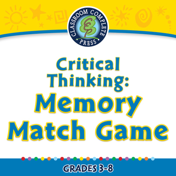 Preview of Critical Thinking: Memory Match Game - NOTEBOOK Gr. 3-8