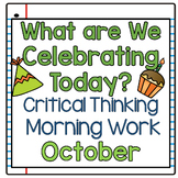 Critical Thinking Morning Work for October