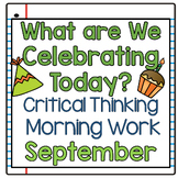 Critical Thinking Morning Work for September