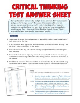 critical thinking test answer