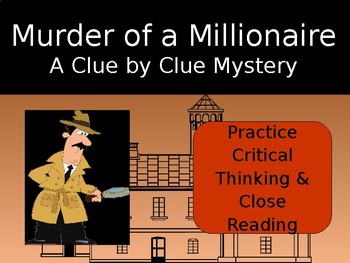 Preview of Distance Learning Critical Thinking Mystery: Murder of a Millionaire PPT