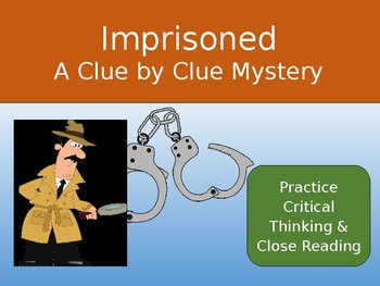 Preview of Distance Learning Critical Thinking Mystery Activity: Imprisoned PPT