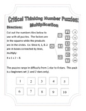 Practice Mutliplication Facts: Critical Thinking Number Puzzles