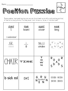 Preview of Critical Thinking Position Puzzle Worksheet