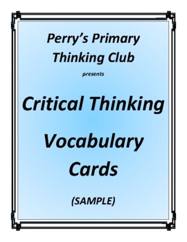 Preview of Critical Thinking Primary Vocabulary Cards SAMPLE