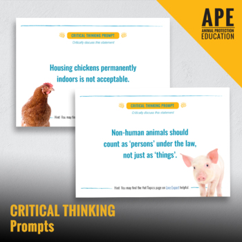 Preview of Critical Thinking Prompts | Years 7 - 10
