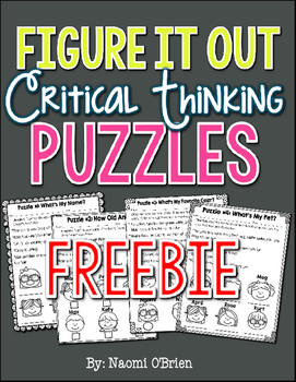 Critical Thinking Puzzles Freebie By Read Like A Rockstar Tpt