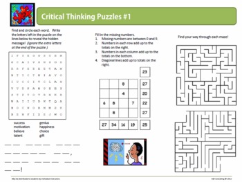 critical thinking games for middle school students