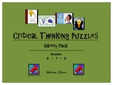 Critical Thinking Puzzles: Variety Pack for Middle Schoolers