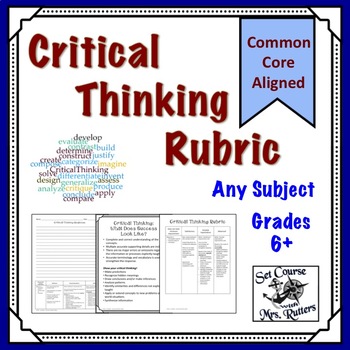 Preview of Critical Thinking Rubric for Writing & Projects - Suitable for All Subject Areas