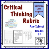 Critical Thinking Rubric for Writing & Projects - Suitable