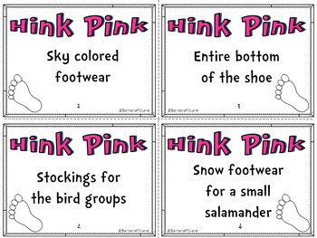 Hink Pinks Worksheet
