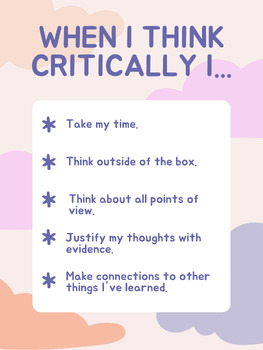 Preview of Critical Thinking Skills Anchor Chart