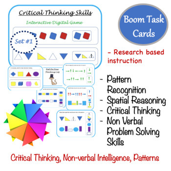 Preview of Critical Thinking Skills Boom Cards™ Interactive Virtual Game Set #1