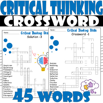 critical thinking reinforce activity crossword puzzle