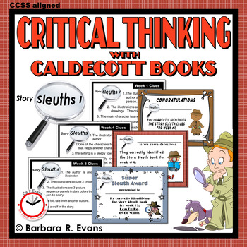 Preview of CALDECOTT BOOK ACTIVITIES Story Sleuths I Literature Extention Critical Thinking