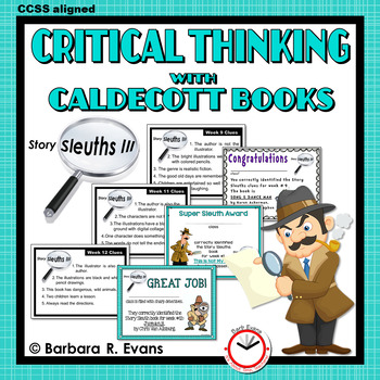 Preview of CALDECOTT BOOK ACTIVITIES Set III Literature Extension Critical Thinking GATE