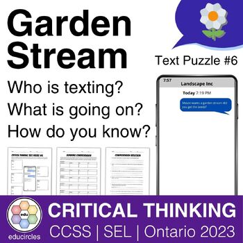 Preview of Garden Stream: Video Game Critical Thinking Text Puzzle 6 | Digital Literacy